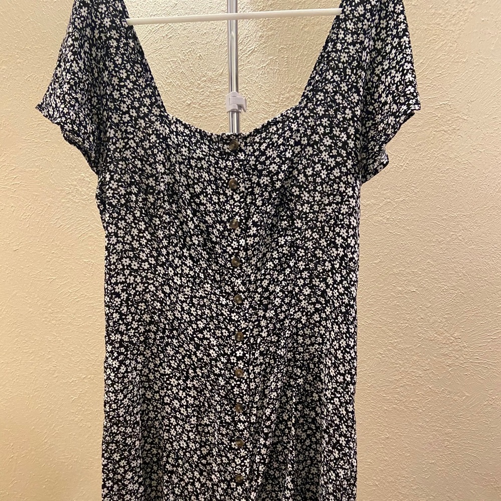 Square neck floral mini